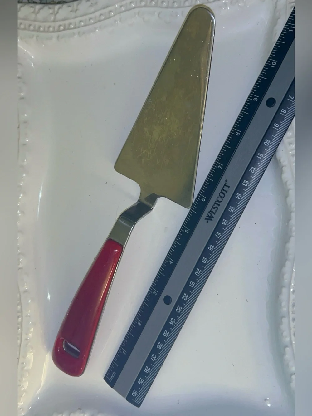 Guzzini Vintage Red Handled Stainless Steel Pie/Cake Server